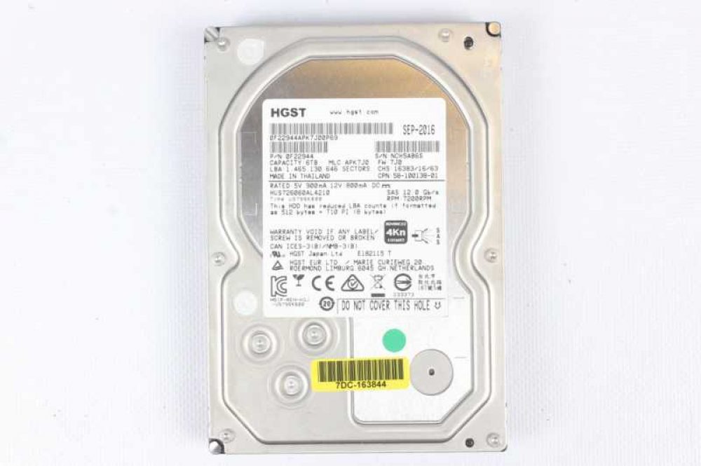 6TB 7.2K 12G 3.5INCH SAS HDD